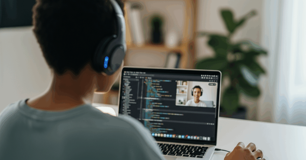kidz tech tutor in an online coding class